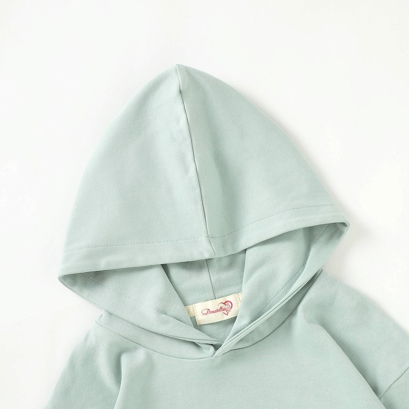 Organic Cotton 2Y-7Y Autumn Winter Casual Pullover Hooded Sweatshirt Pant set BS85F